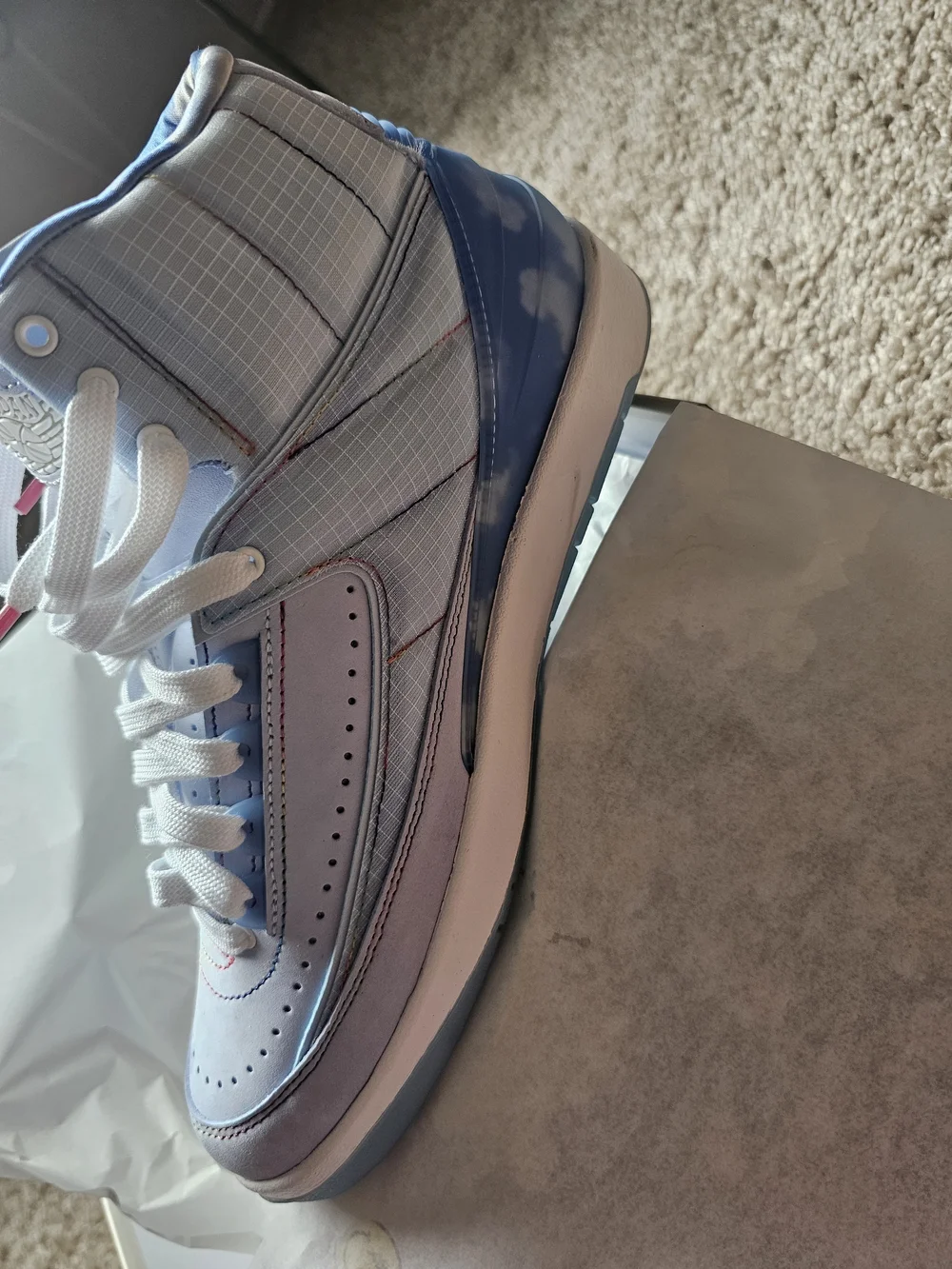 Jordan Kids High-Top Sneakers in Sky Blue and White